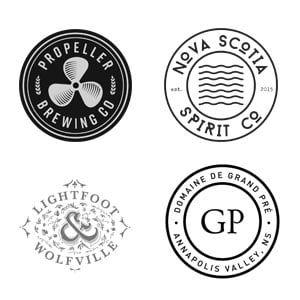 Propeller Brewing Nova Scotia Spirit Co Lightfoot & Wolfville Grand Pre Winery Logos